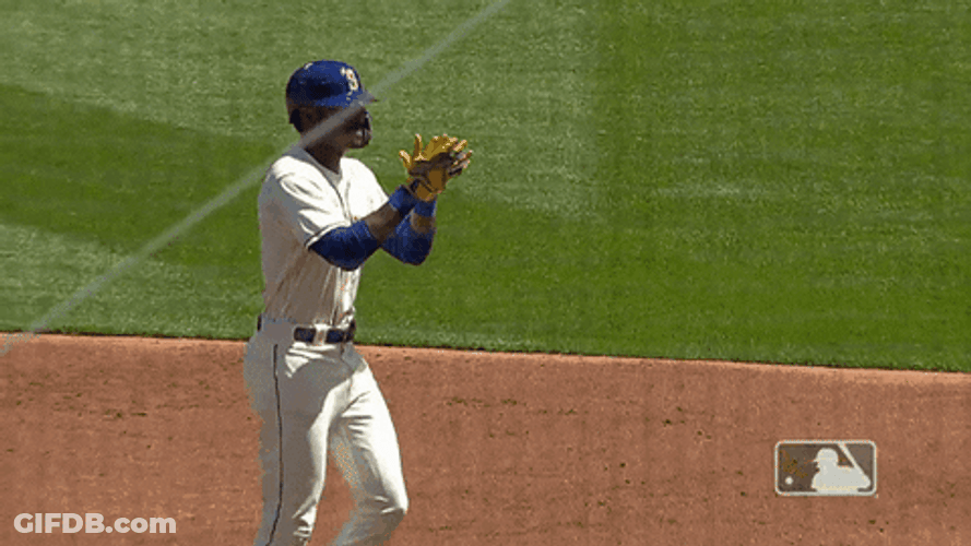 Mariners Player Clapping And Fist Bump GIF