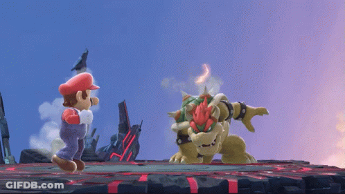 Mario And Bowser Playing Video Game GIF
