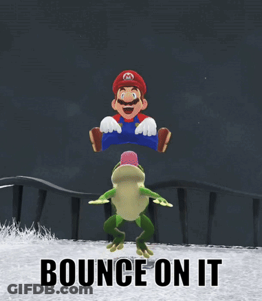 Mario And Frog Bounce GIF