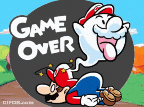 Mario And Ghost Saying Game Over GIF
