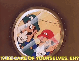 Mario And Luigi Looking Through Window GIF