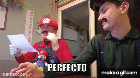 Mario And Luigi Sitting At Table GIF
