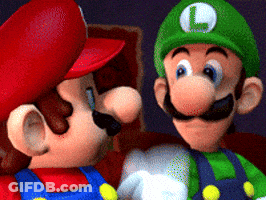 Mario And Luigi Standing In Video Game GIF