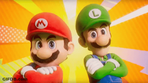 Mario And Luigi Standing Together GIF