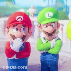 Mario And Luigi Standing With Arms Crossed GIF