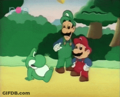 Mario And Luigi With Yoshi GIF