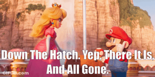 Mario And Princess Peach Down The Hatch GIF