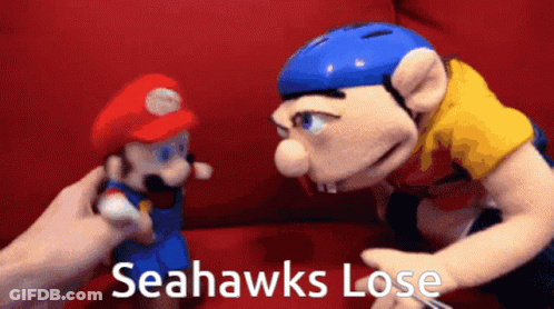 Mario And Seahawks Puppet Talking GIF