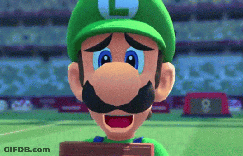 Mario And Sonic Luigi Scared Panic GIF