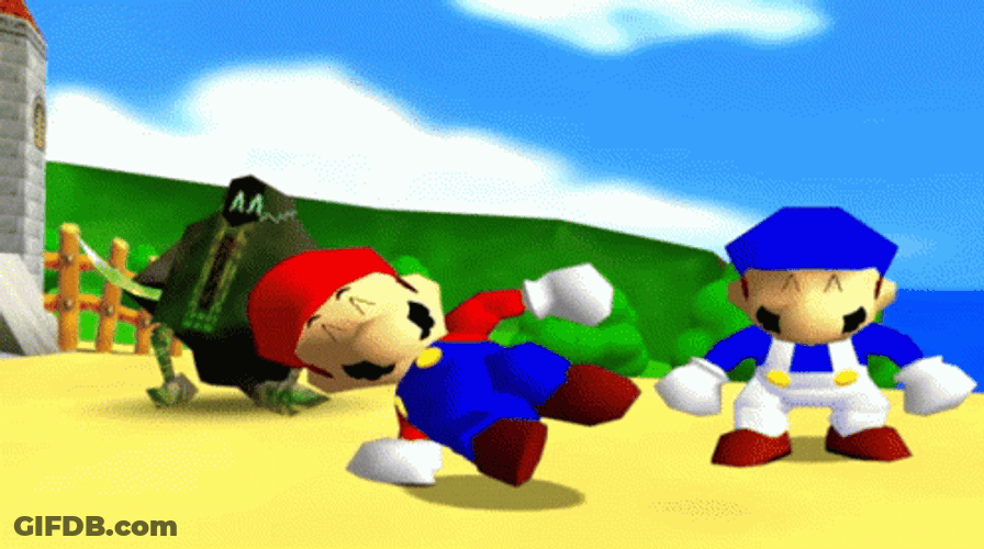 Mario Break Dancing With Luigi GIF