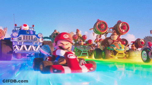 Mario Driving Red Go Kart GIF
