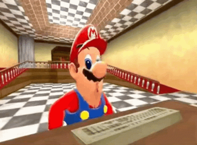 Mario Funny Long Nose GIF