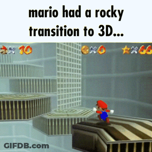 Mario Had A Rocky Transition To 3D GIF