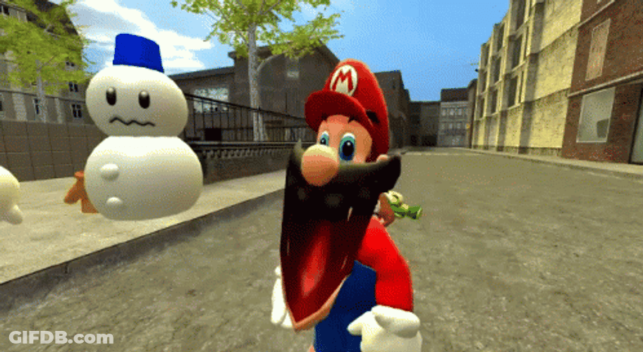 Mario Head Popping In SMG4 Series GIF