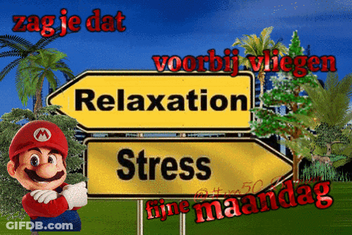 Mario Holding Relaxation Sign GIF