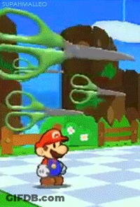 Mario Holding Scissors GIF