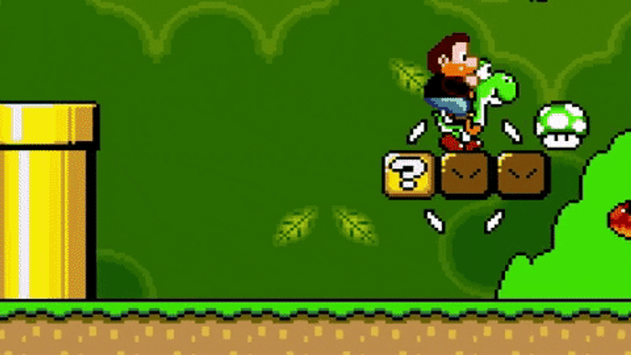 Mario Hungry Mushroom Eating Parody GIF