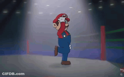 Mario In Boxing Ring With Spotlight GIF