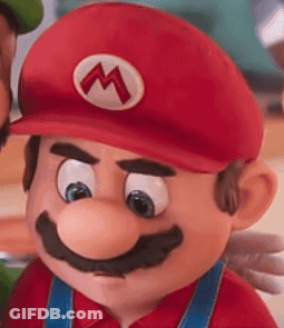 Mario In Red Hat And Overalls Close Up GIF