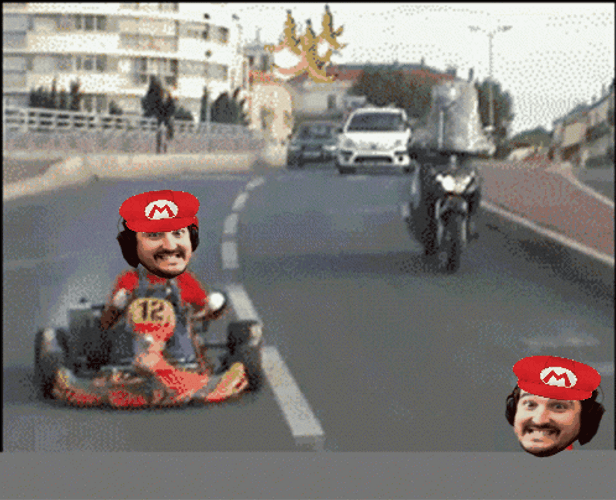 Mario Kart David Sampson Throwing Banana GIF