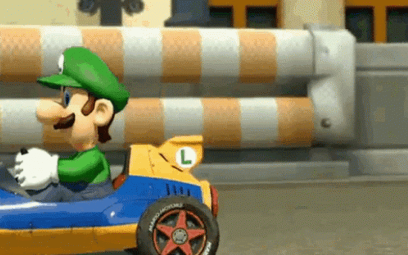 Mario Kart Luigi Annoyed Stare GIF