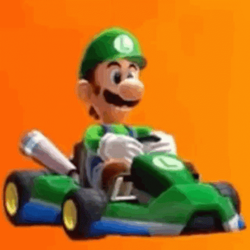 Mario Kart Luigi Excited Driving GIF