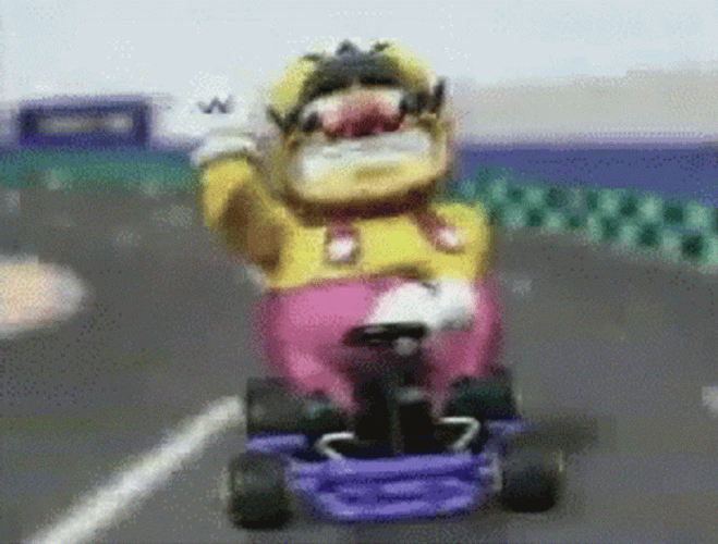Mario Kart Racing Wario GIF