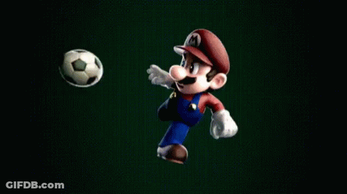Mario Kicking Soccer Ball GIF