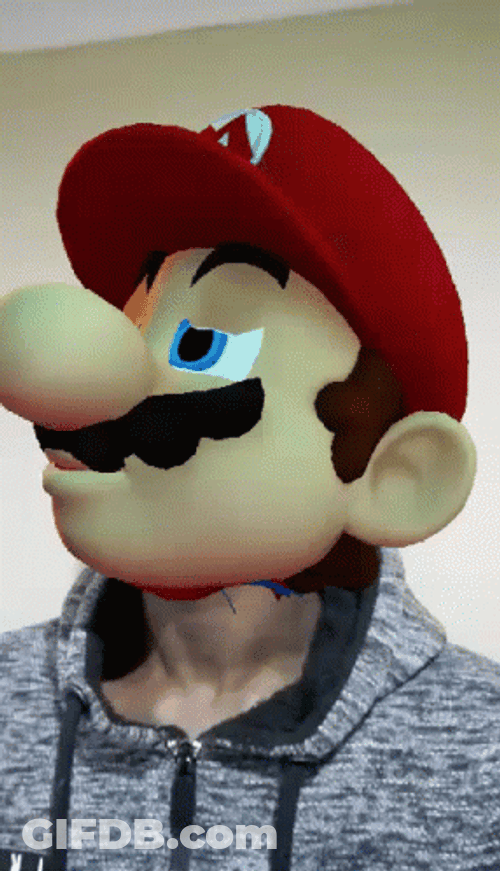 Mario Mascot Shaking Head No GIF