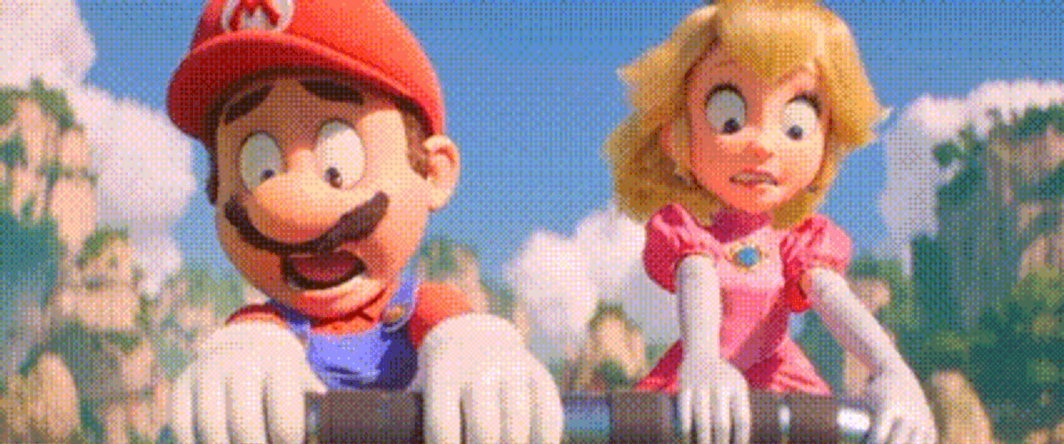 Mario Movie Thrilling Princess Peaches Mario Toad Ride GIF
