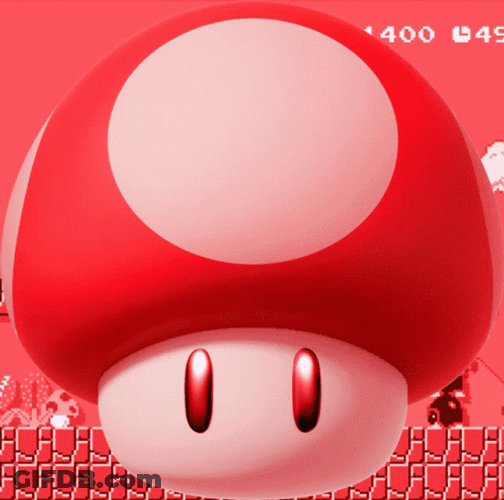 Mario Mushroom Toad Rainbow Colors GIF