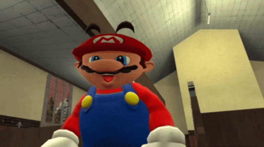 Mario Peace Sign In SMG4 Animation GIF