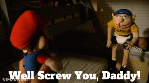 Mario Puppet Saying Well Screw You Daddy GIF