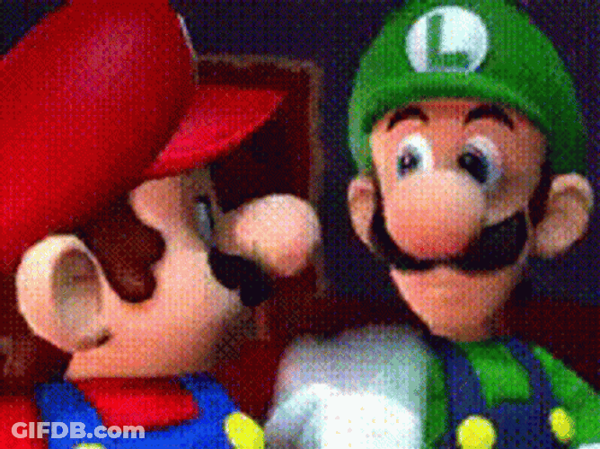 Mario Removing Luigi's Cap GIF