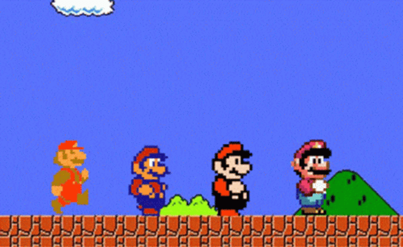 Mario Running Competition GIF