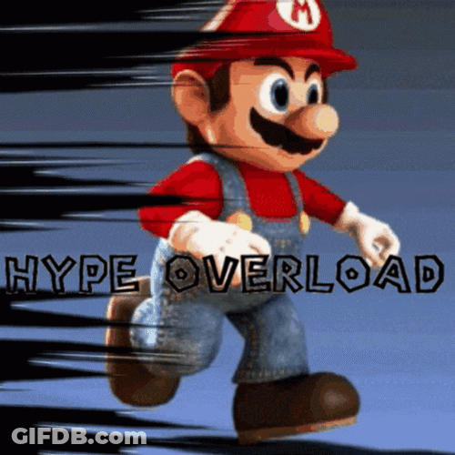 Mario Running Hype Overload GIF