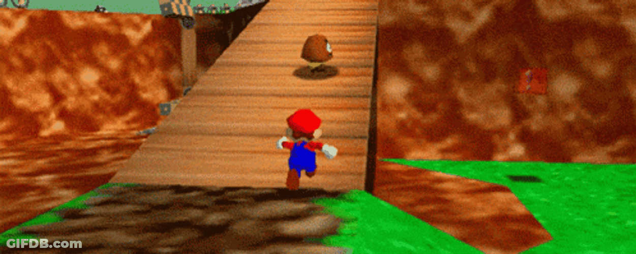 Mario Running In Bridge GIF
