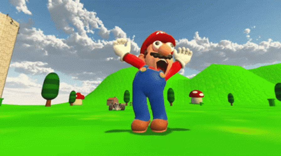 Mario Running Towards Its Car GIF