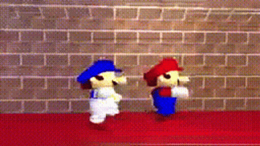 Mario Running Tried To Chase By Friend GIF