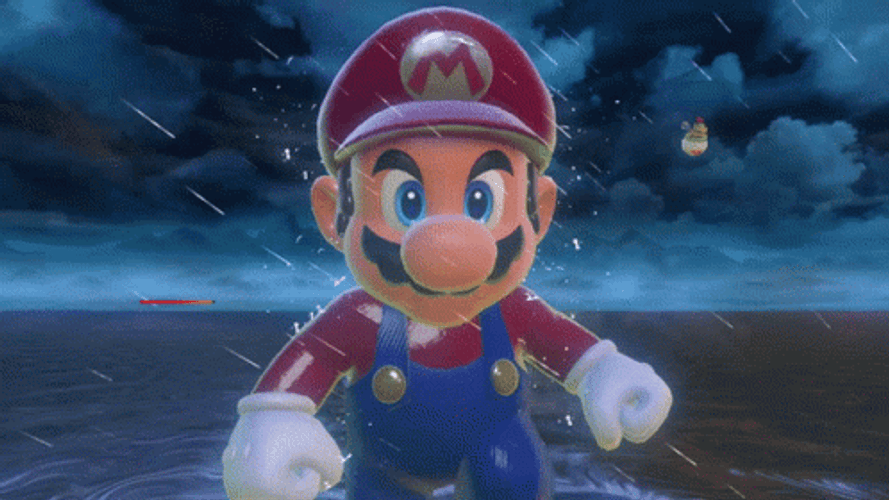 Mario Running When It Rains GIF