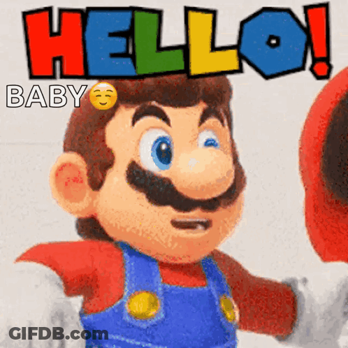 Mario Saying Hello Baby GIF