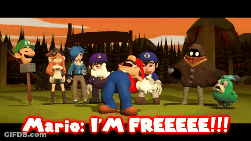 Mario Saying I'm Free GIF