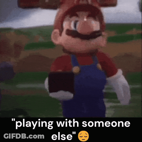 Mario Saying Playing With Someone Else GIF