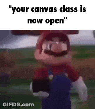 Mario Saying Your Canvas Class Is Now Open GIF