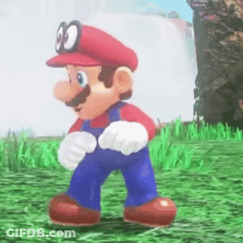 Mario Standing In Grass Video Game GIF