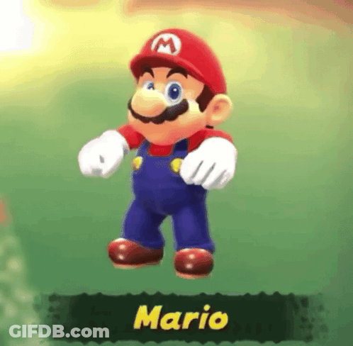 Mario Standing On Green Field GIF