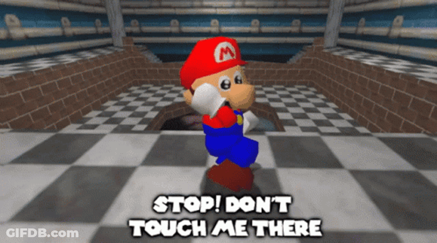 Mario Stop Dont Touch Me There GIF