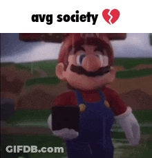Mario With Broken Heart Avg Society GIF