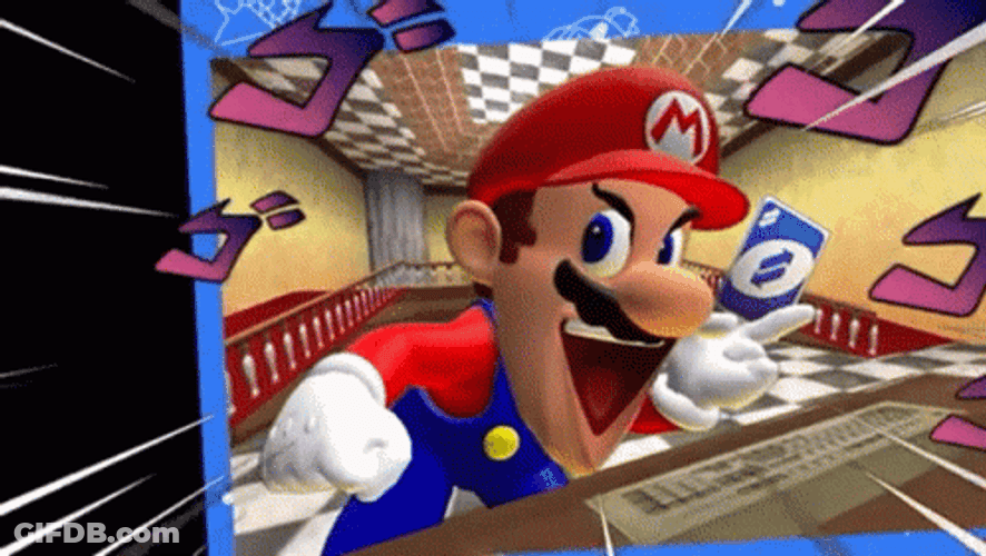 Mario With Uno Reverse Card GIF