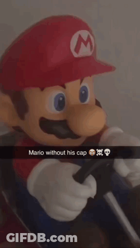 Mario Without Cap Skull GIF